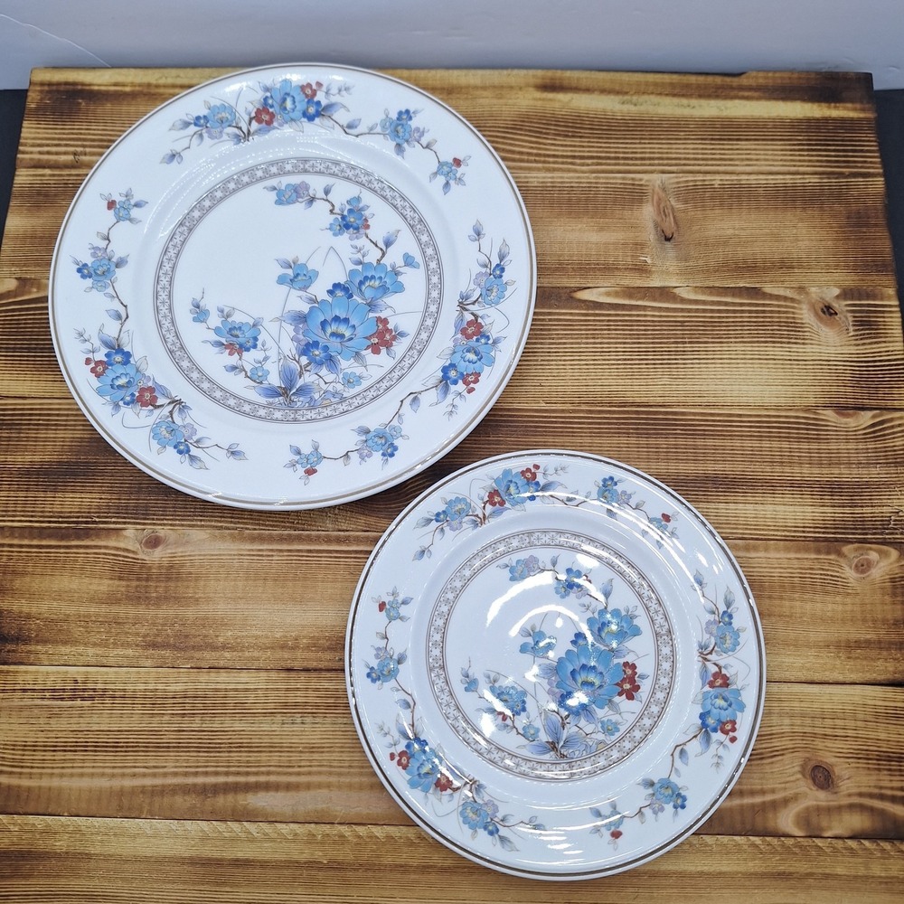2 Noritake Versatone BLEUFLEUR Plates 6" And 8" Set Lot X2 Replacement